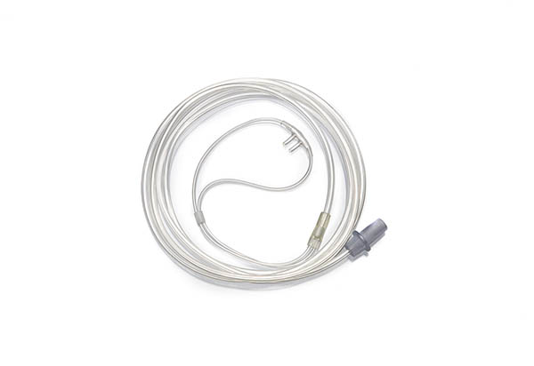 Neonatal, nasal cannula with curved prongs and tube, 2.1m