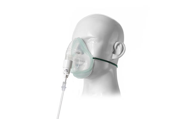 Intersurgical EcoLite™, adult, oxygen mask, with 28% venturi valve, white and tube, 1.8m