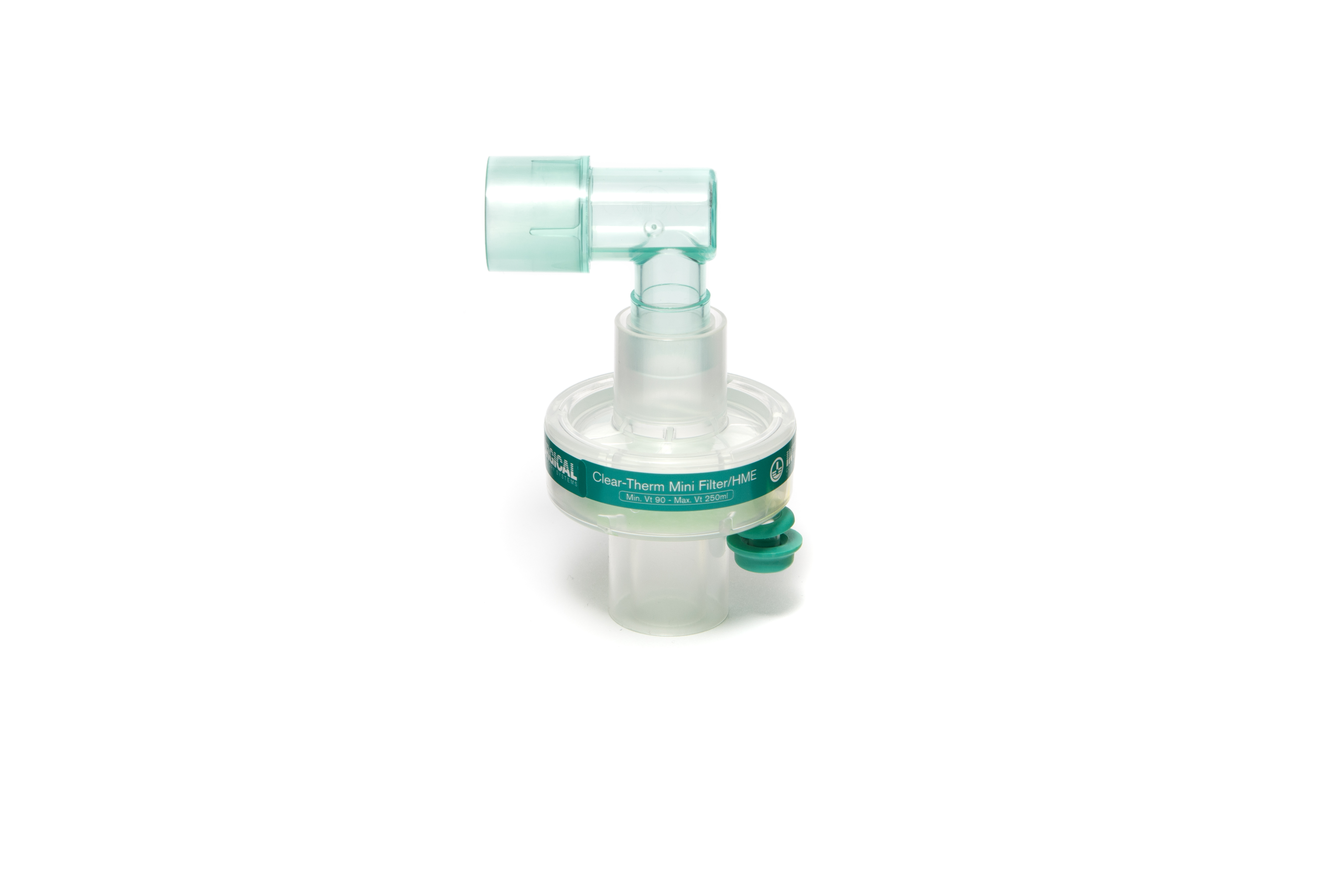 Clear-Therm™ Mini HMEF with luer port and elbow