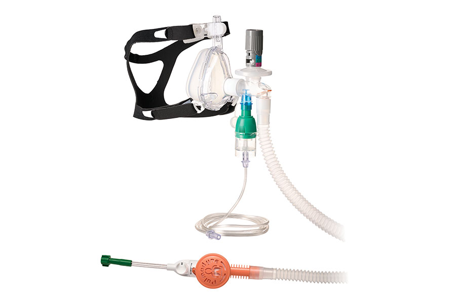 O2-MAX™ Trio System with expandable tube, 5-SET™ adjustable PEEP valve, nebuliser and BiTrac ED Mask, large adult
