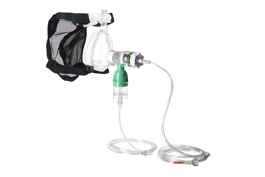 GO-PAP™ System with oxygen tubing, nebuliser and BiTrac ED Mask with CAP headgear, medium adult