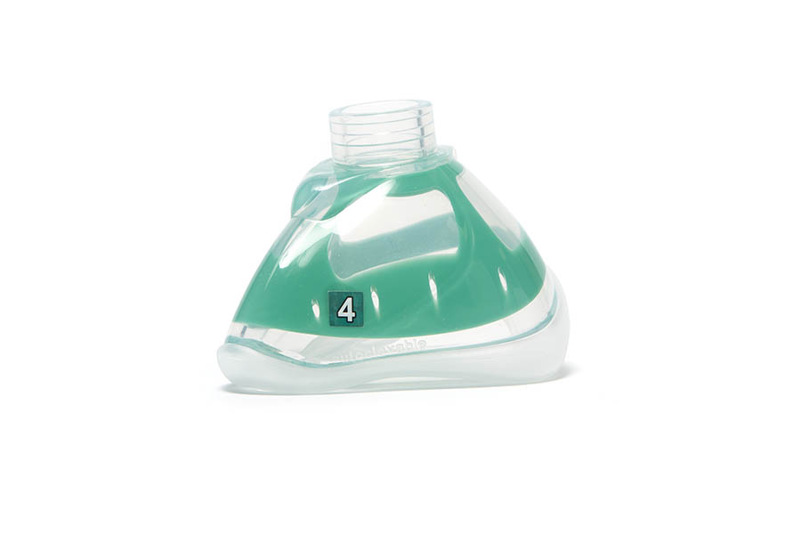 ClearFlex™ plus silicone anaesthetic face mask, size 4, medium adult, green, 22F 