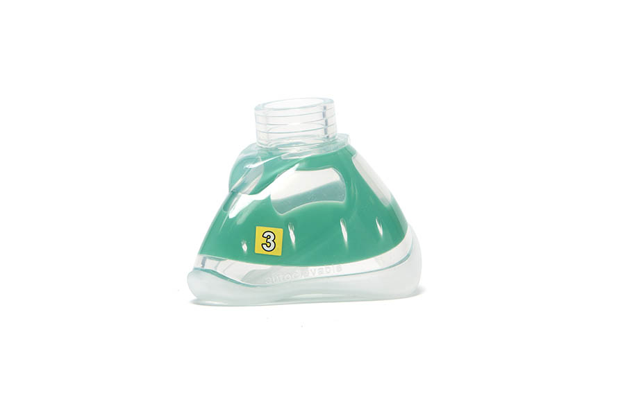 ClearFlex™ plus silicone anaesthetic face mask, size 3, small adult, yellow, 22F 